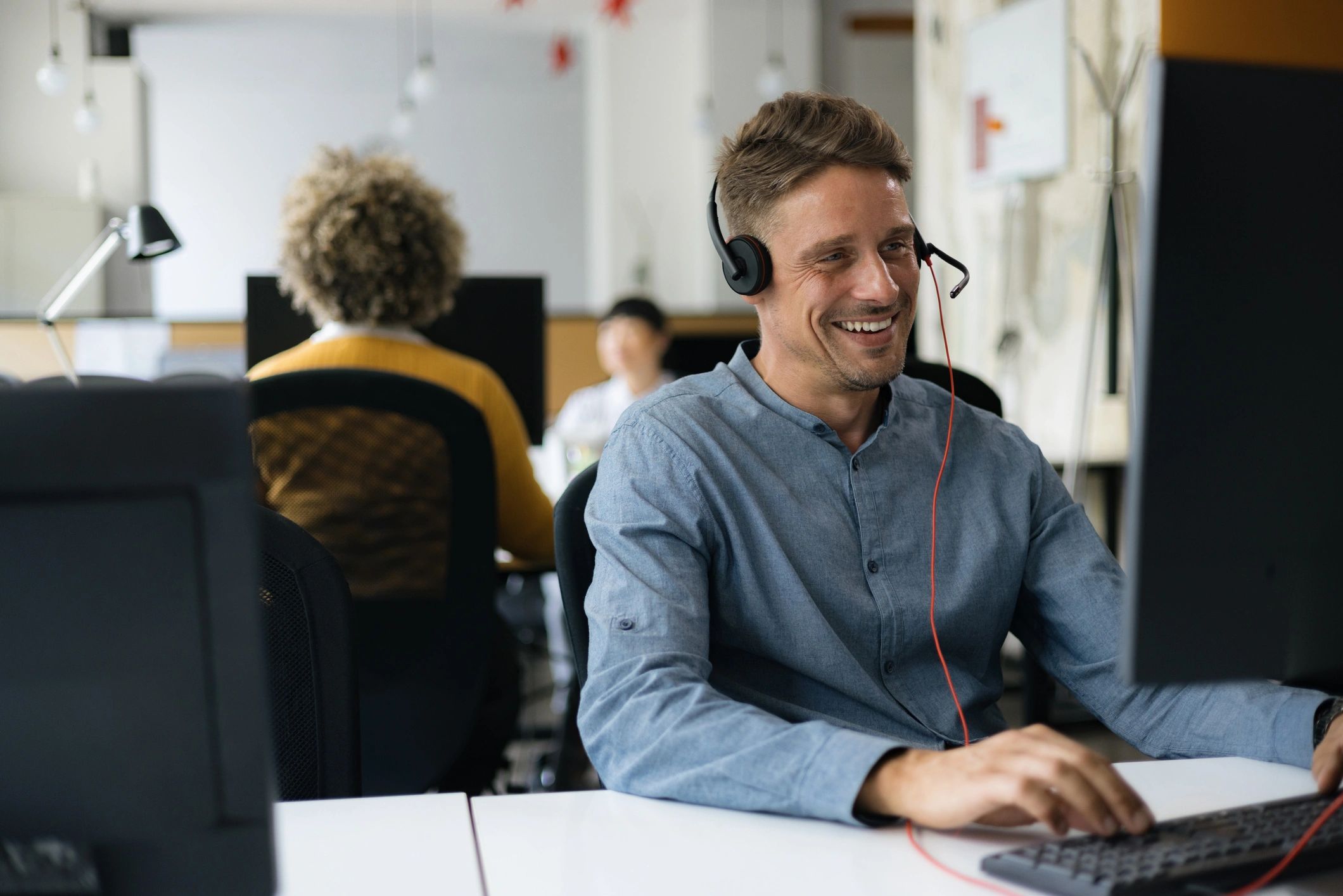 Customer support representative ready to help
